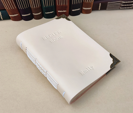 Personalized Leather Recipe Book, Custom Cook Unique Journal, 3rd Anniversary Gift, Gift For Mom From Daughter