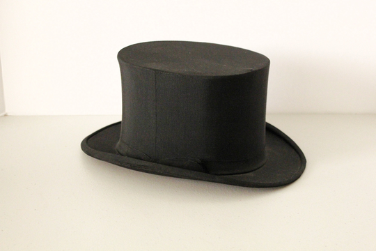 Vintage Black Top Hat, 1930S With Original Box, Size 7