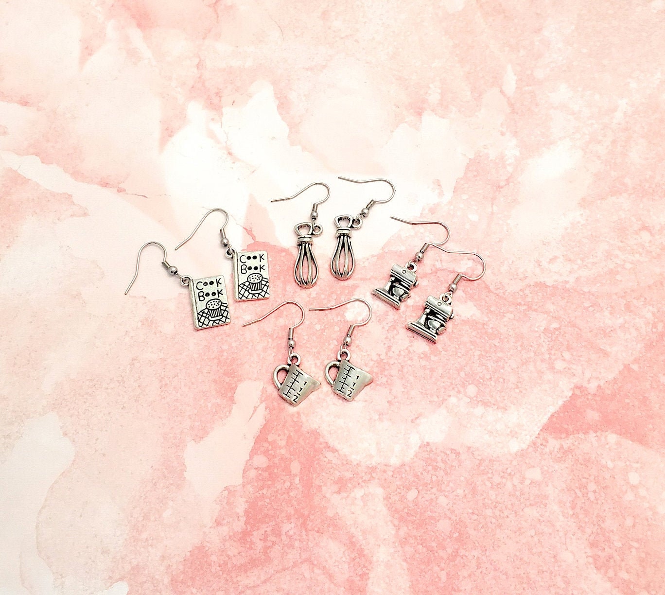 Chef Cooking Earrings, Measuring Cup, Mixer, Whisk, Cook Book, Mix & Match Earrings