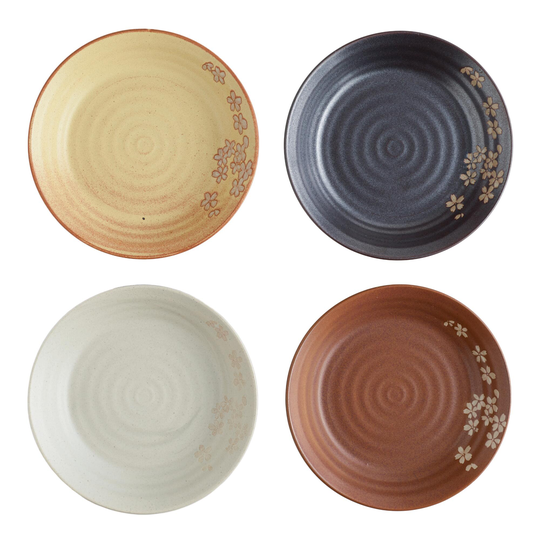 Fuji Blossom Salad Plate Set Of 4: Multi - Ceramic by World Market