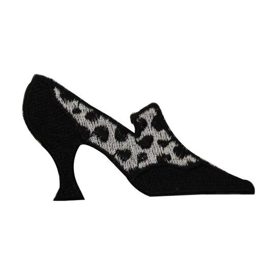 Id 7445 Black White Spotted Heel Patch Fashion Shoe Embroidered Iron On Applique
