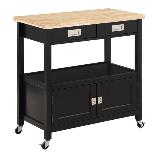 Wood Granby Rolling Kitchen Cart: White by World Market