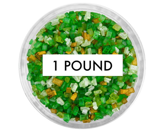 st. Patrick's Day Chunky Sugar Blend 1 lb - Green & Gold Sprinkle Mix, Assortment, & Sugar Crystals
