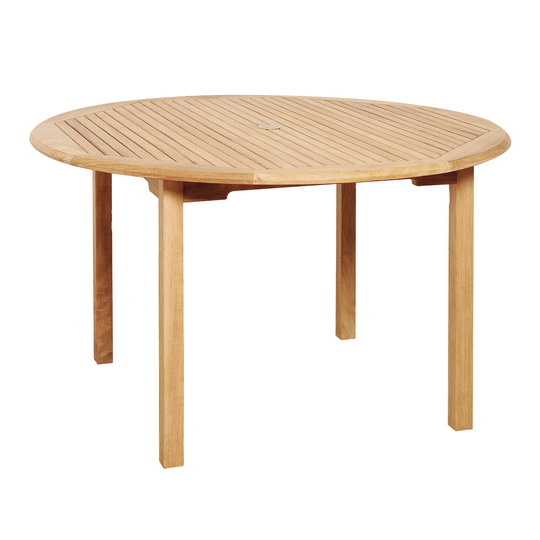 Round Teak Windsong Outdoor Patio Dining Table: Natural - Wood by World Market