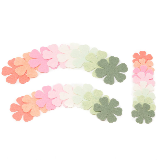 24 Chloe Wool Blend Felt Die Cut Applique Flowers - Sorbet Colors