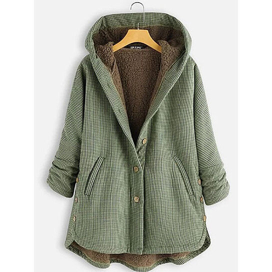 Buttoned Hoodie Casual Cotton-Blend Outerwear - Green, XL
