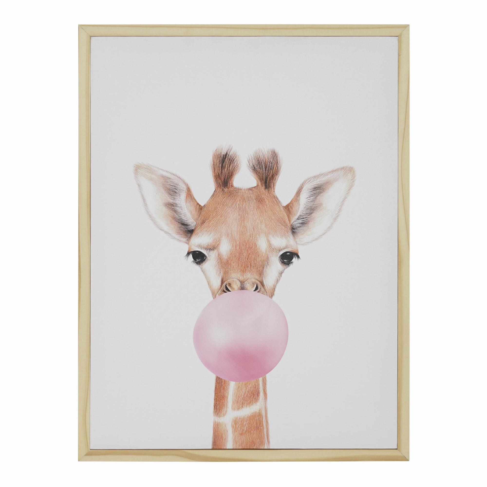 Bubble Gum Giraffe By Julia Suhareva Framed Canvas Wall Art: Multi by World Market