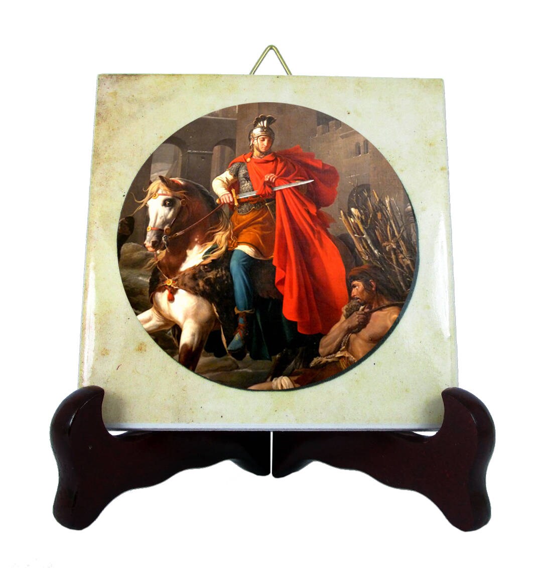 Saint Martin Of Tours - Religious Icon On Ceramic Tile Catholic Saints Serie St Saint Art