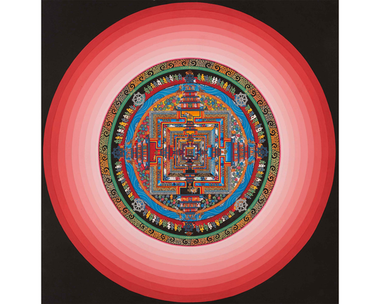 Buddhist Mandala Of Kalachakra | Wheel Of Time Tibetan Buddhism Thangka Wall Hanging Decoration For Peace Arts