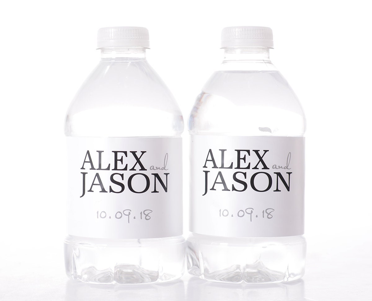 Modern Wedding Water Bottle Labels - Stickers Label For Weddings Theme Sticker Waterproof Wdiw-216
