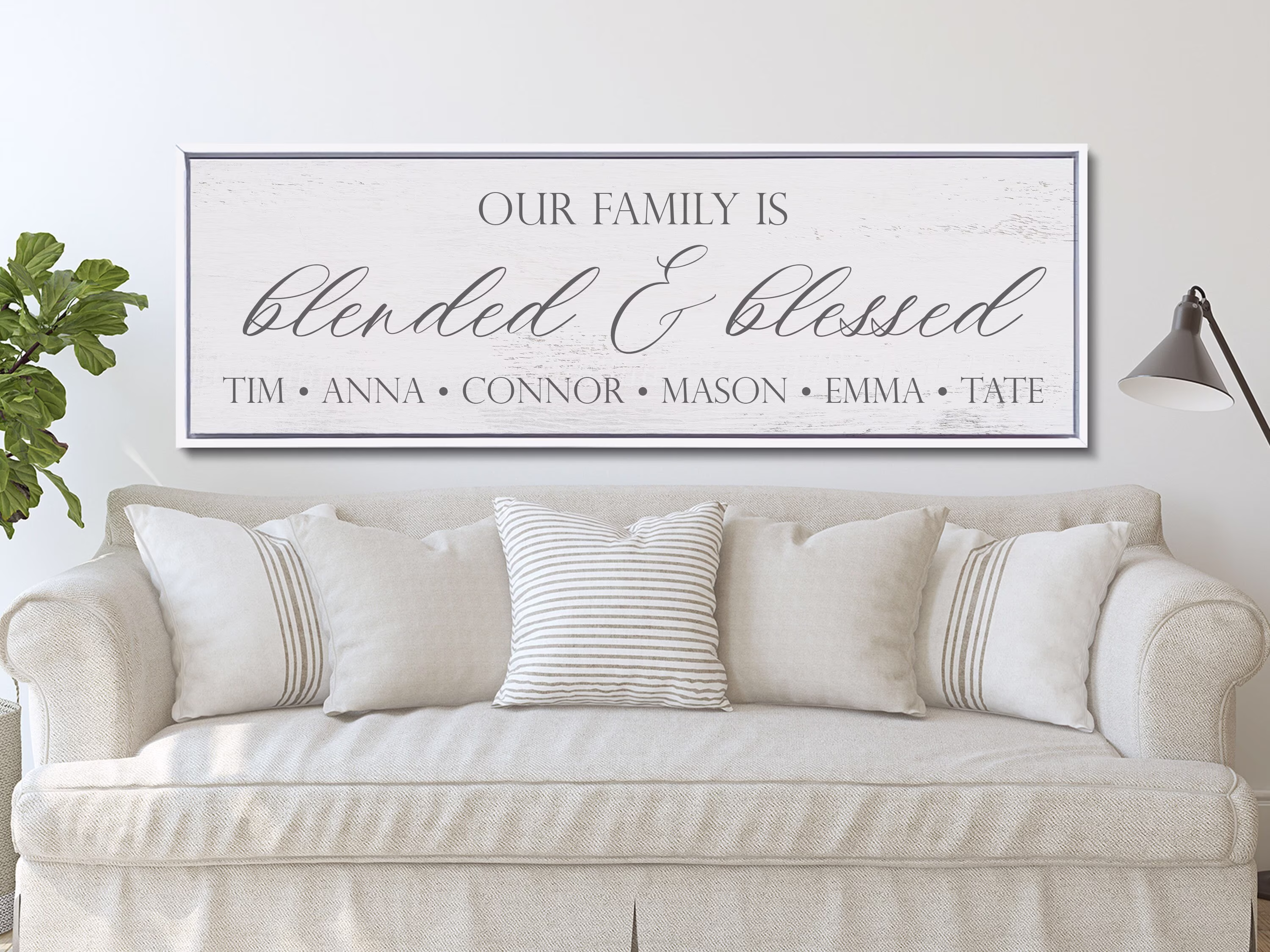 Blended Family Sign, & Blessed Personalized Decor
