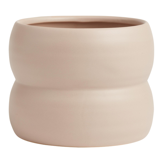 Taupe Double Ring Ceramic Planter: Brown by World Market