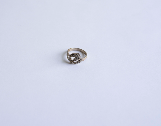 Vintage Sterling Silver Marcasite Band Ring Size 8 3 Grams Silver 925 Marcasite Stone Dome Ring Estate Jewelry