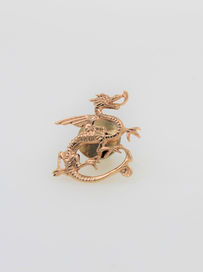 Vintage 1950S Handmade 14K Solid Rose Gold Dragon Pin/Brooch