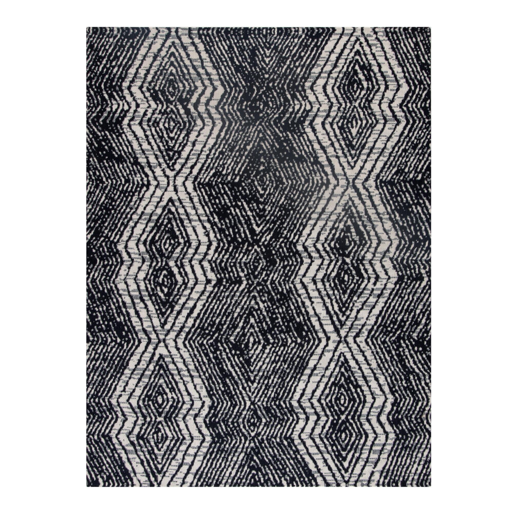 Black And White Diamond Stripe Home Office Chair Mat: Black/White by World Market
