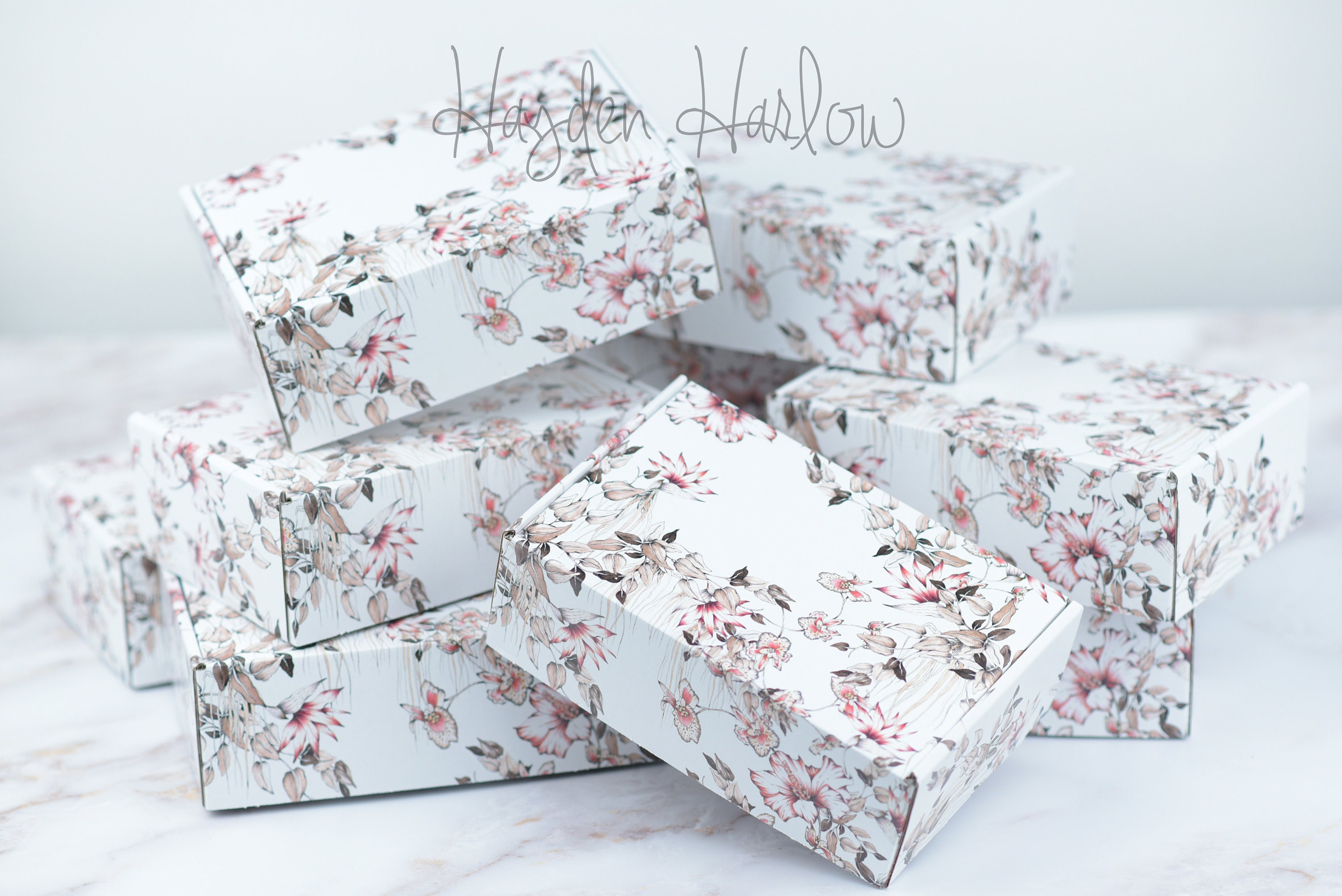 Exclusive All Over Print Gift Box With Matching Card | Bridesmaid Proposal Mailer Luxury Gift Box Medium Desert Garden Tropical
