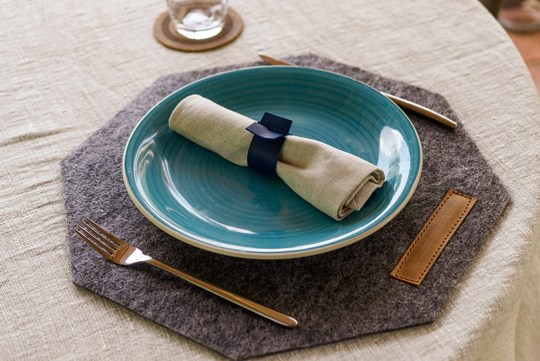 Grey Felt Table Placemats, Protects Your Table, Eco Friendly Felted Wool Mats Place Mat Modern Home Decor, Cover, Minimalist