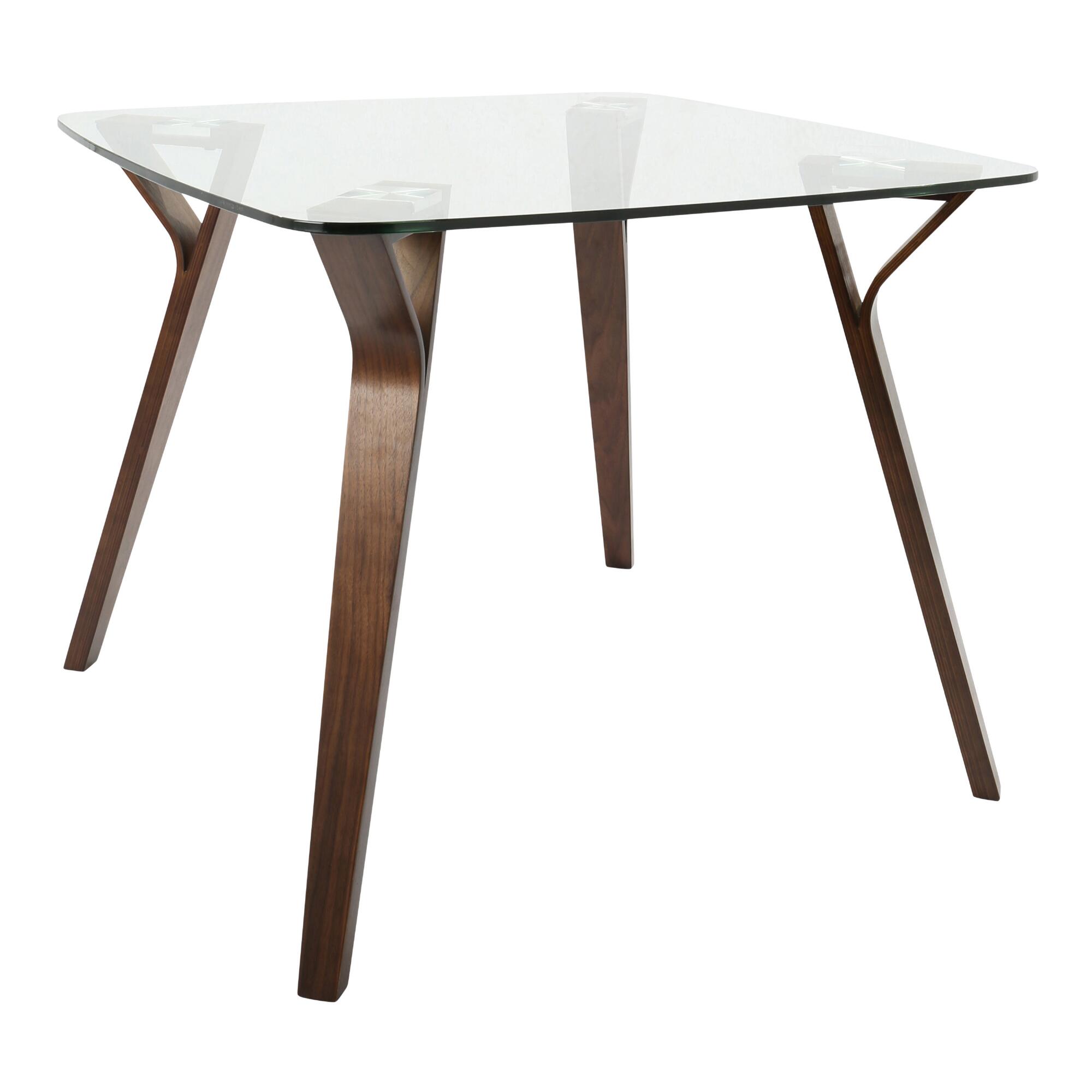 Square Glass And Wood Mid Century Joel Dining Table - Small by World Market