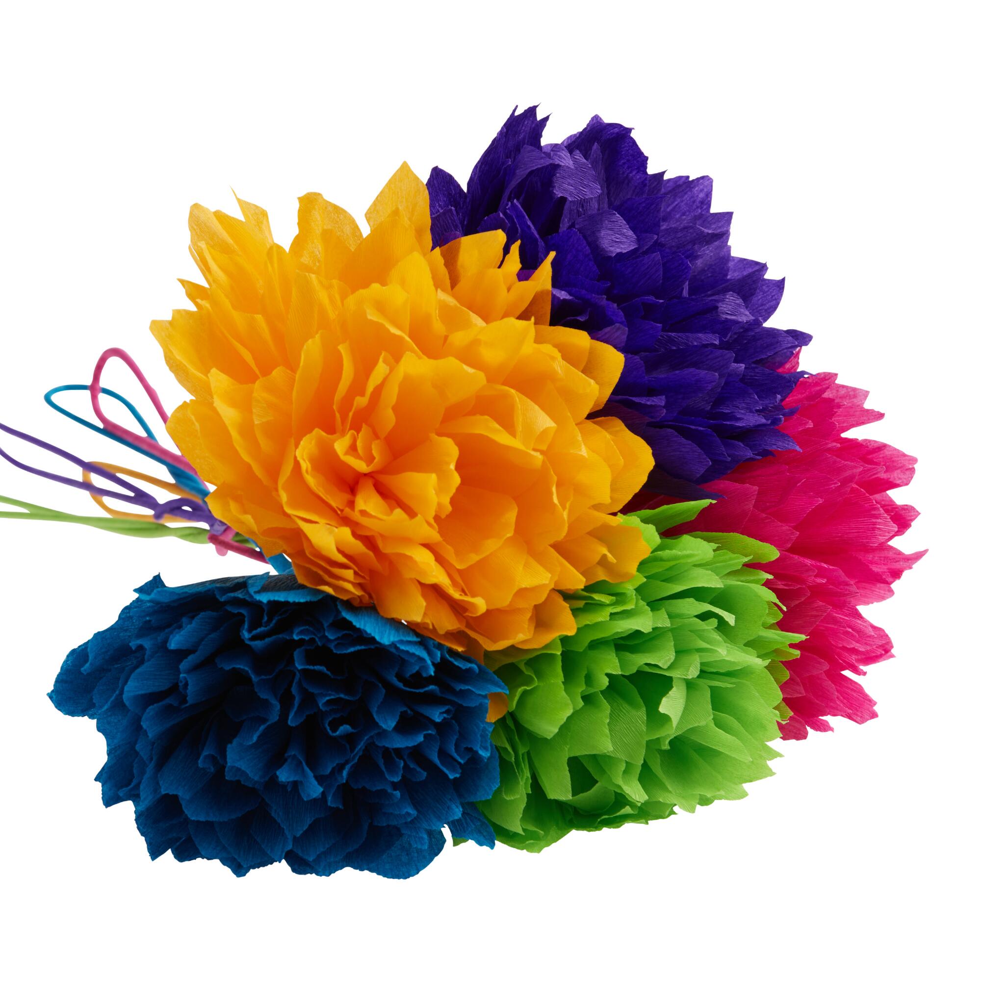 Multicolor Crepe Paper Marigold Flowers 5 Count by World Market