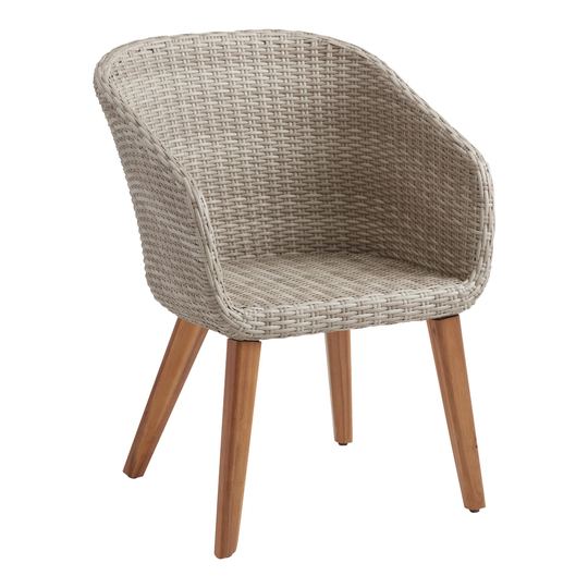 All Weather Wicker Kendari Outdoor Patio Dining Armchair Set of 2: Green - All-Weather Wicker by World Market