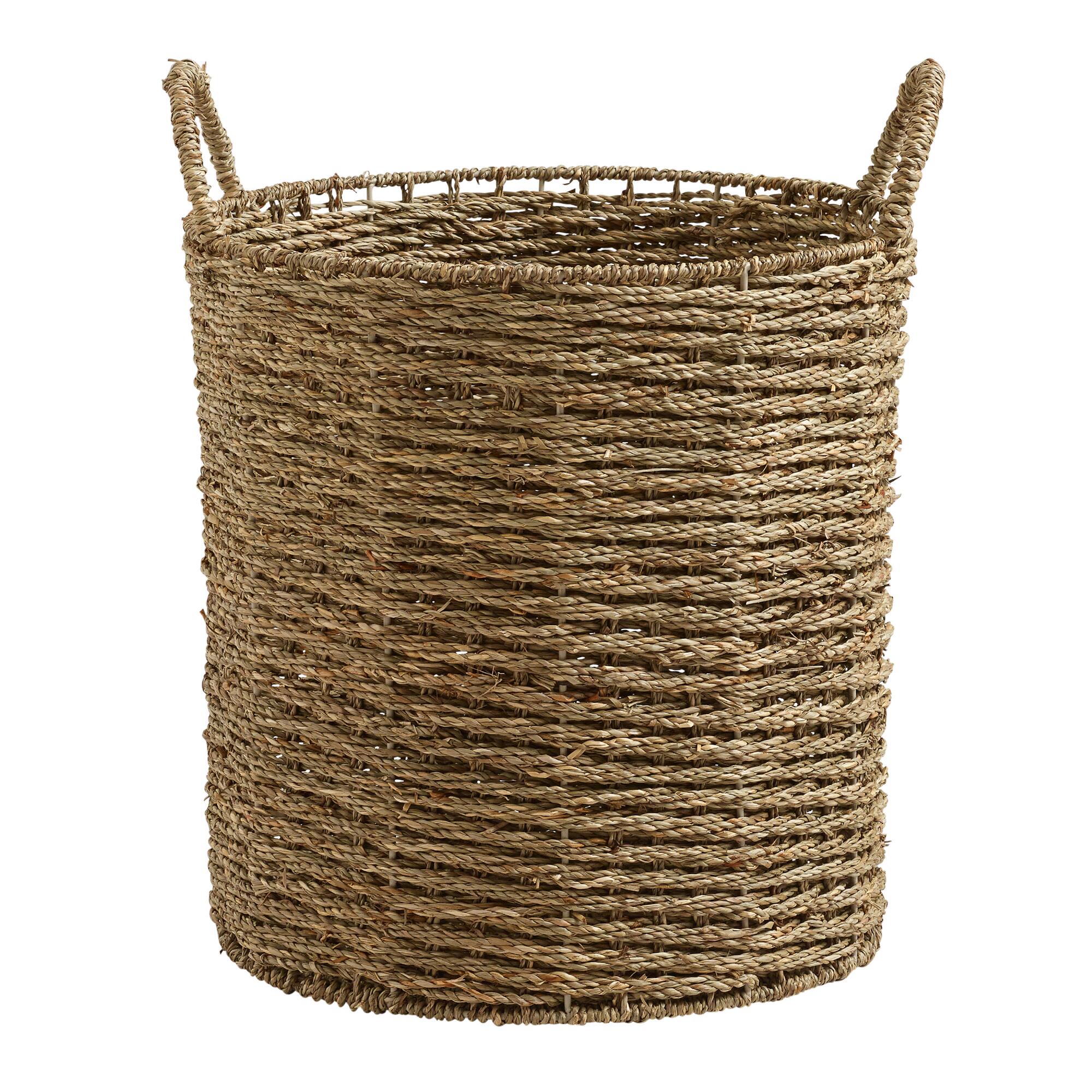 Natural Seagrass Trista Tote Basket - Natural Fiber - Medium by World Market
