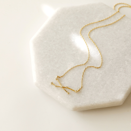 Gold Taurus Necklace, Zodiac Jewelry, Celestial Jewelry, Constellation Necklace, April, May Birthday Gift, Bridesmaid Gift