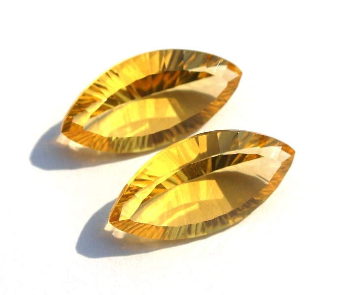 2 Pcs Aaa Citrine Quartz Concave Cut Marquise Briolettes - 20x10mm Loose Jewelry Making Earrings Pair Drilling Available