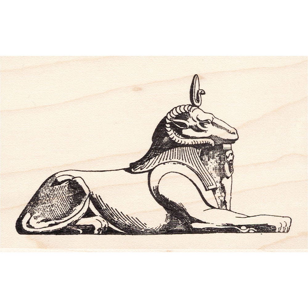 Ram Head Sphinx 1437J Beeswax Rubber Stamps Unmounted, Cling, Mounted Stamp Collage Stamping