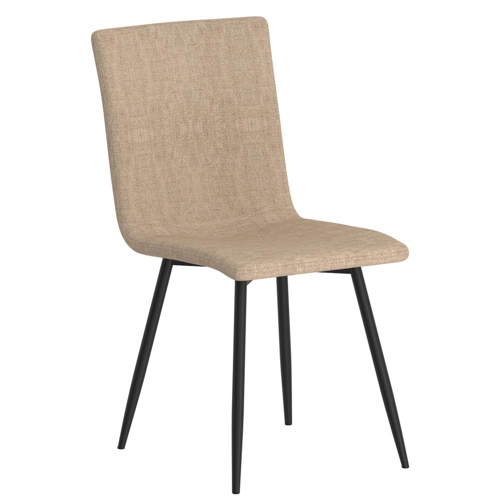 Worldwide Homefurnishings Set of 4 Contemporary/Modern Polyester/Polyester Blend Upholstered Dining Side Chair (Metal Frame) in Brown | 202-538BEG/BK