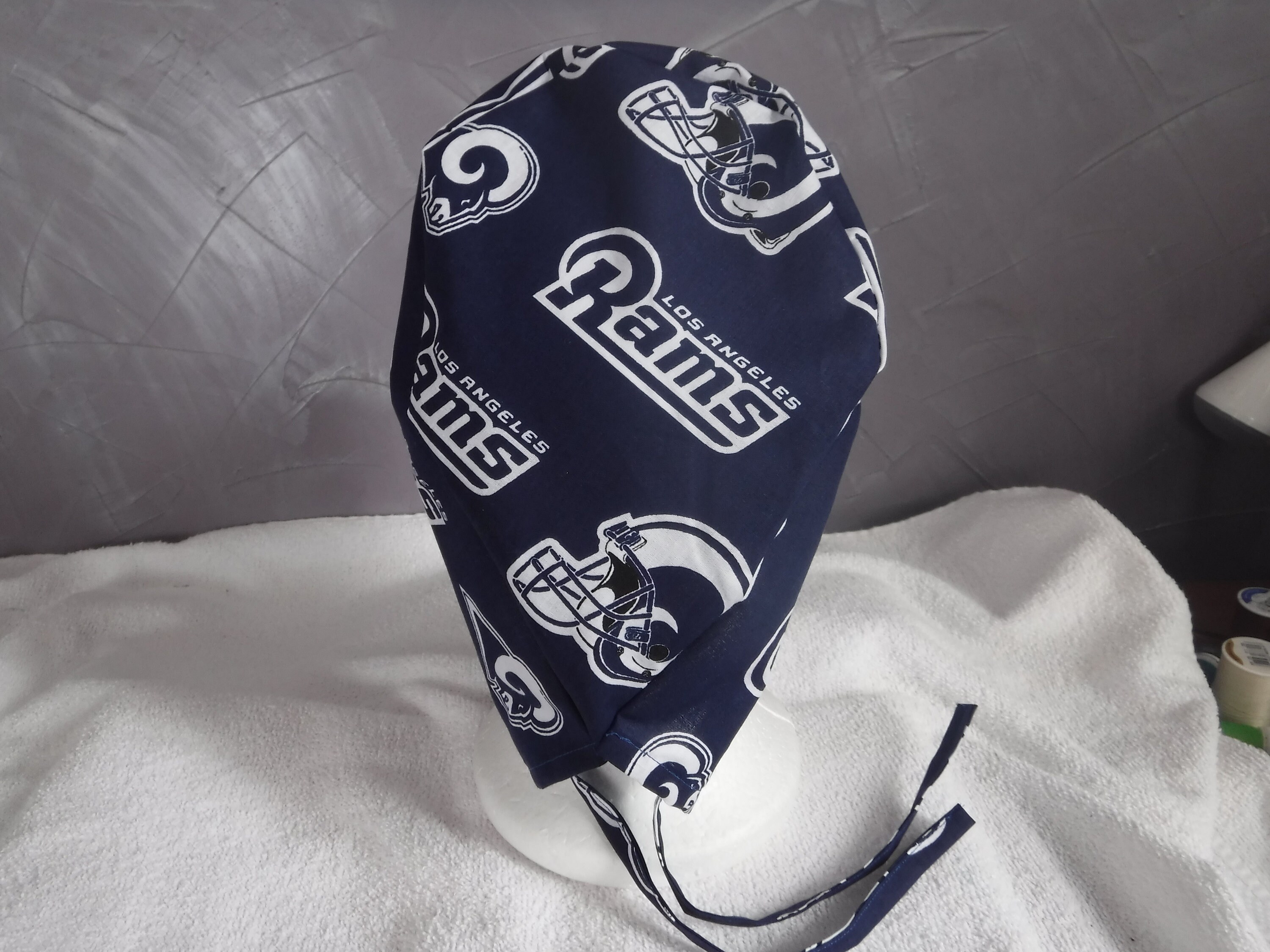Surgical Scrub Cap Hat Men Women Chef Painter Nfl La Rams Blue White