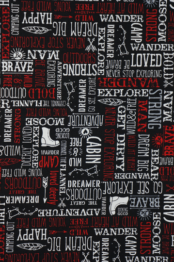 Adventure Words Blender Quilting Cotton Fabric By Riley Blake, Wild At Heart, Nursery Fabric, Explorer Camping