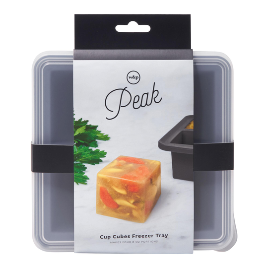 Peak Cup Cubes Silicone Freezer Tray with Lid: Gray by World Market