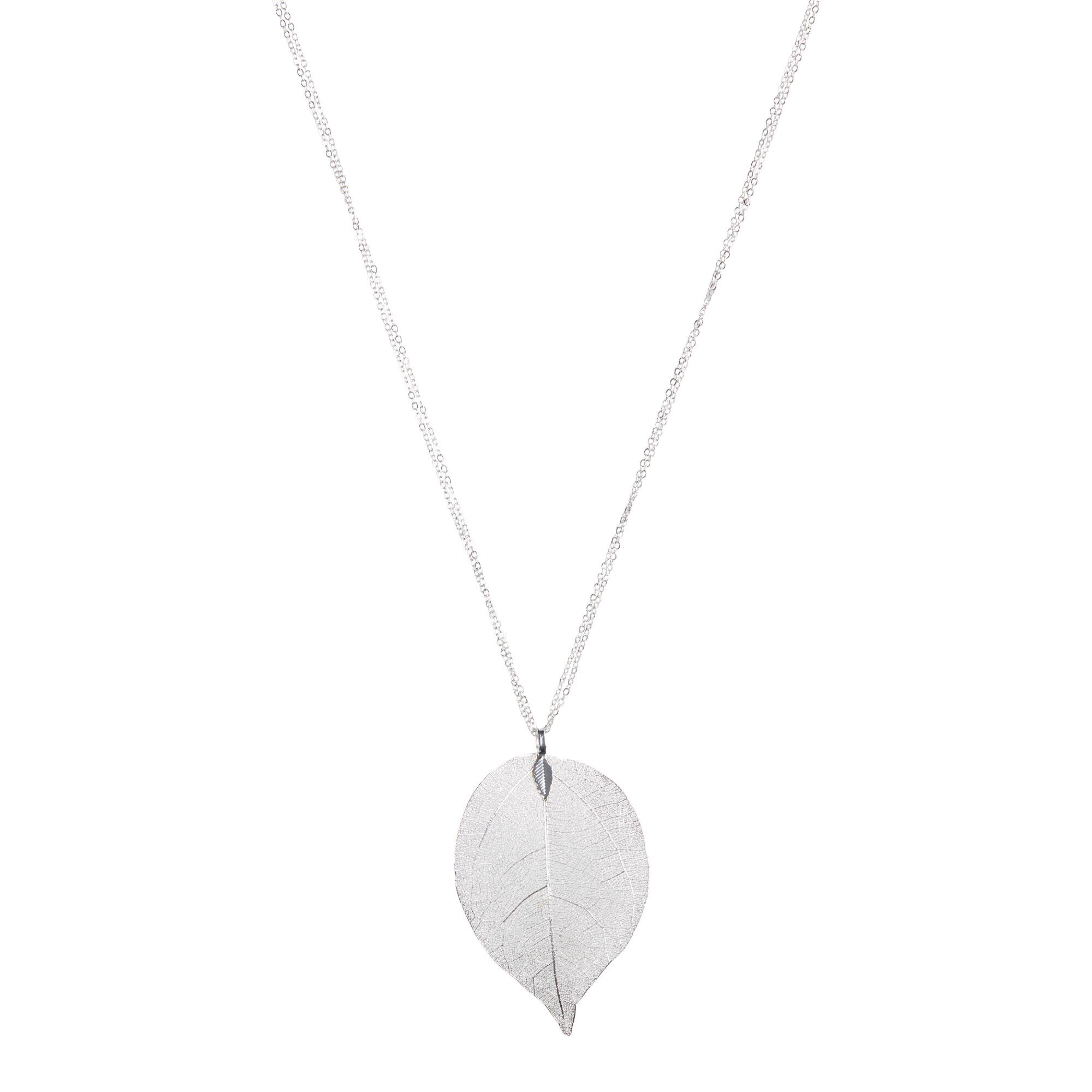 Silver Leaf Pendant Necklace by World Market