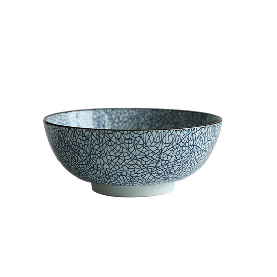 8 Inch Japanese Ceramic Ramen Noodle Soup Bowl - Ice crack