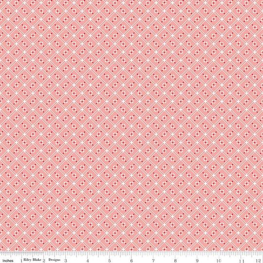 Cook Book Linoleum Coral C11765-Coral By Lori Holt For Riley Blake