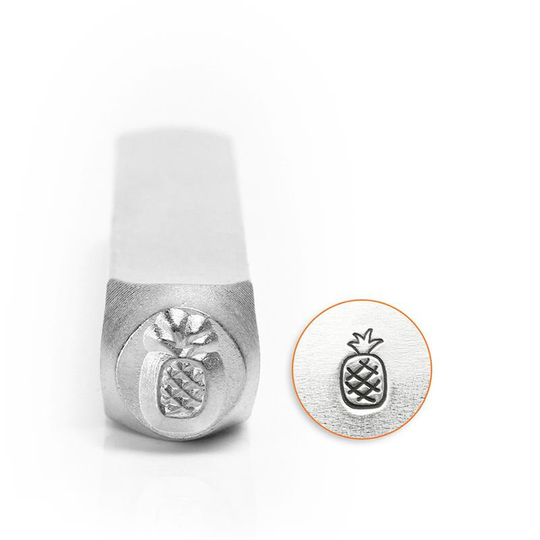 Pineapple Metal Stamp Impressart 6mm, Beach Stamp, Hawaiian Fruit Design Hand Tool For Stamped Jewelry, Steel