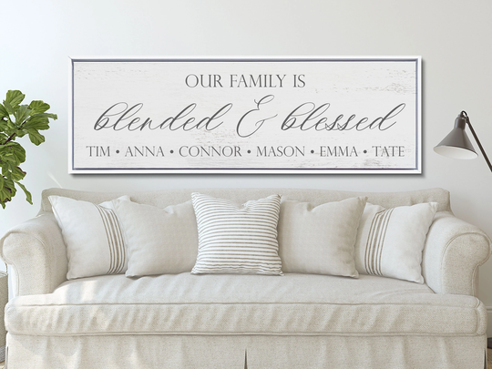 Blended Family Sign, & Blessed Personalized Decor
