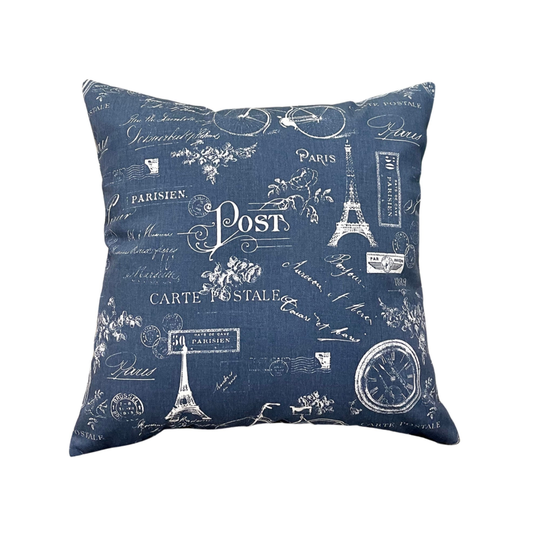 Paris Premier Navy Twill Throw Pillow Cover, Blue & White, 16x16, 18x18, 20x20, 22x22, 24x24, 26x26 Case More
