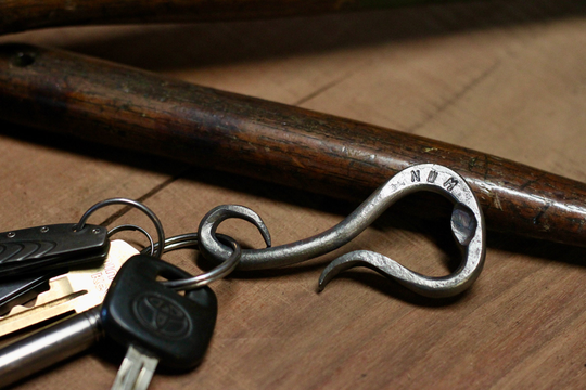 Belt Loop Keychain Bottle Opener Carabiner Blacksmith Hand Forged Personalized Gift For Him
