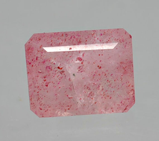 Quartz With Piemontite 2.28 Ct Octagon Cut Y435 Clear & Red Gemstone Loose Faceted Gem Stone