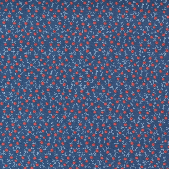 Belle Isle - Calico Blender Navy By Minick & Simpson For Moda Fabrics, Floral, 1/2 Yd, 14926 15