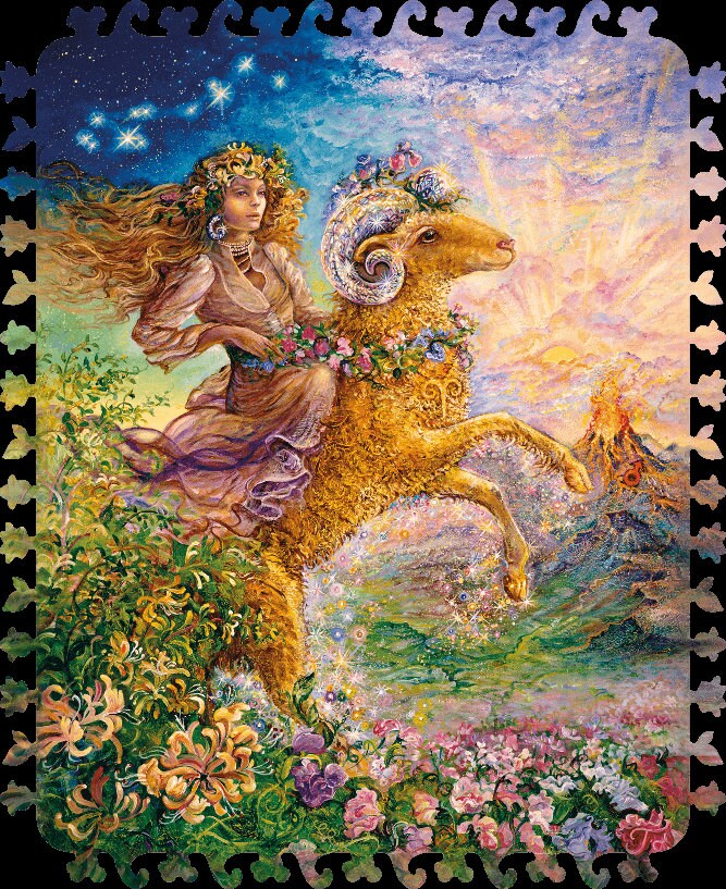 Davici Wooden Whimsy Jigsaw Puzzles For Adults - 100 Pieces Astrology Zodiac Signs Ram | Aries