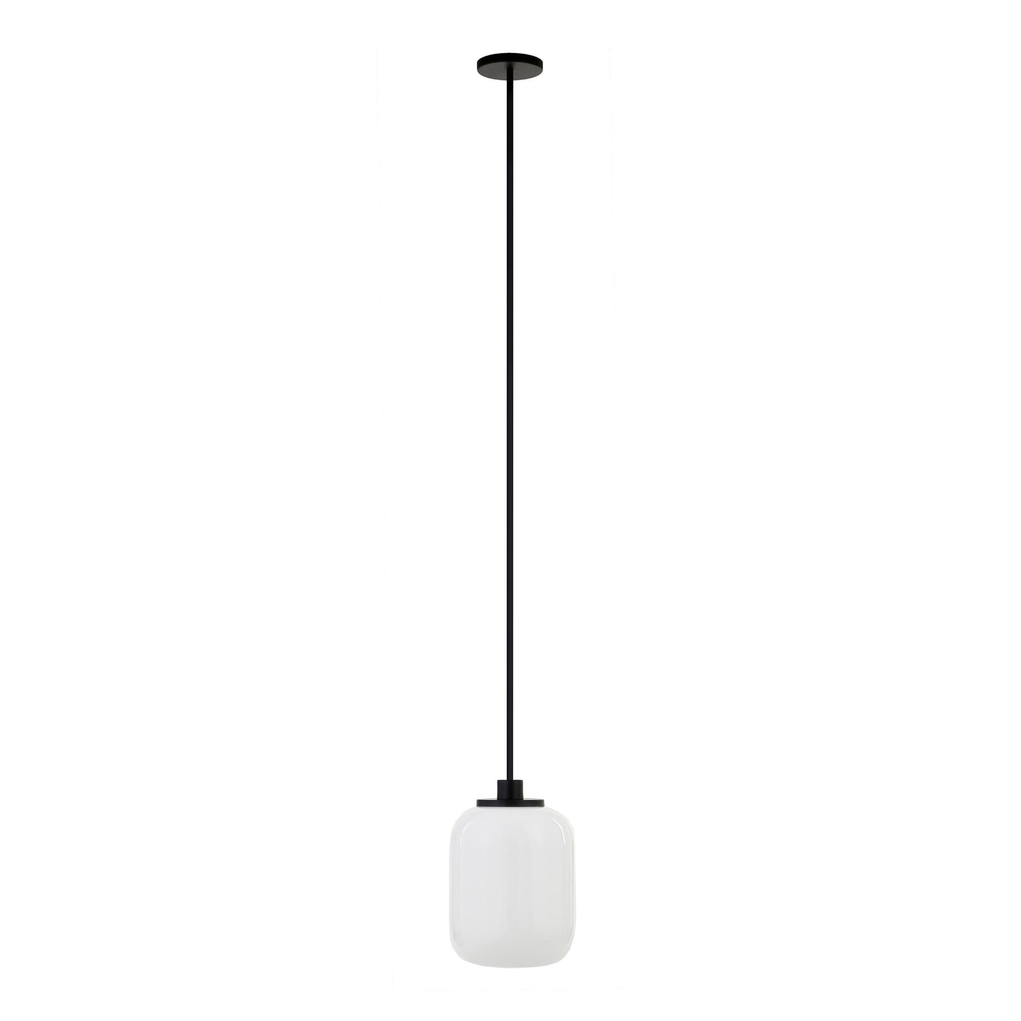 White Glass Cylinder and Metal Marina Pendant Lamp by World Market