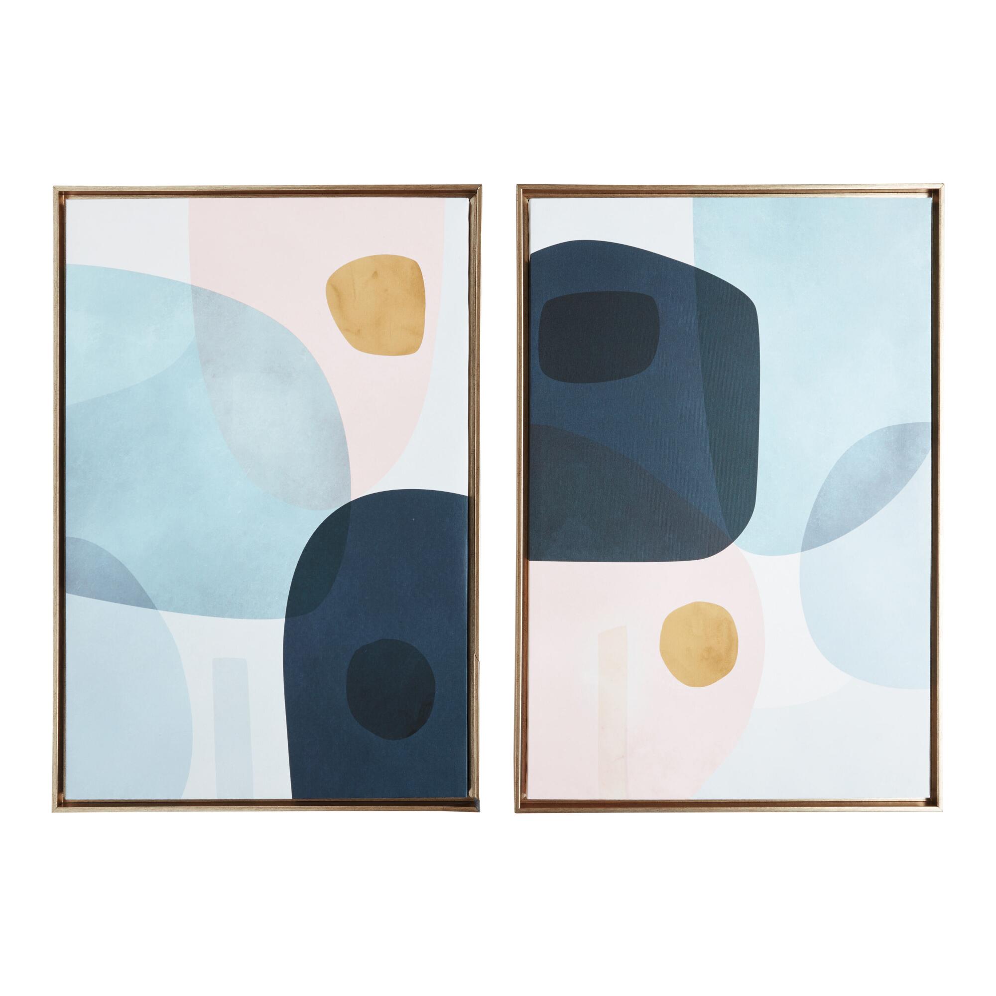 Gold Monde I-II By Victoria Borges Framed Wall Art 2 Piece: Multi - Canvas - Medium by World Market