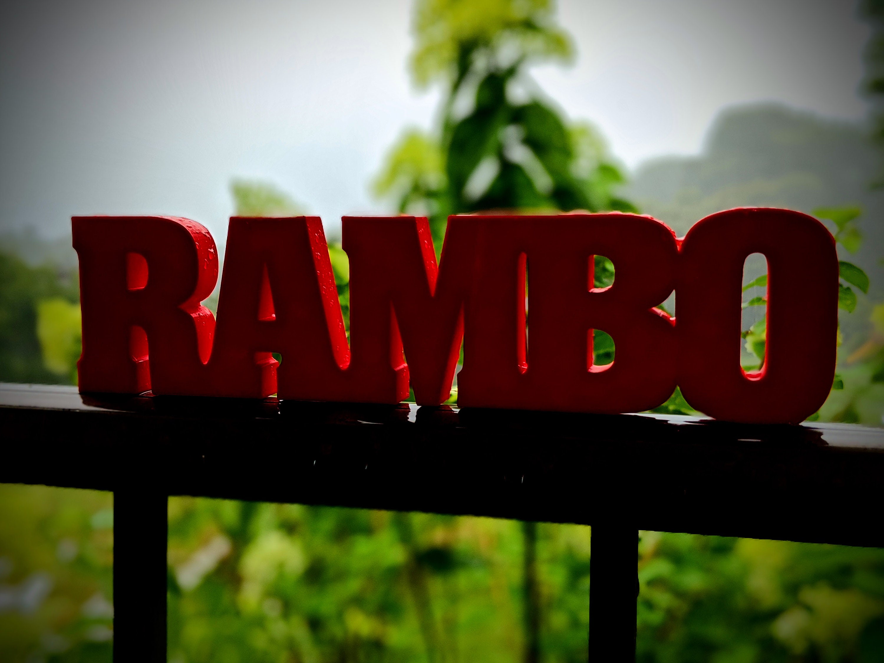 Rambo Logo Shelf Wall Art Display Desk Cult Film Classic Game Comic Sign Fans Gift