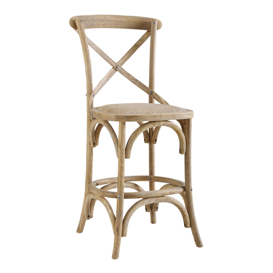 Gray Wood and Rattan Syena Counter Stool by World Market