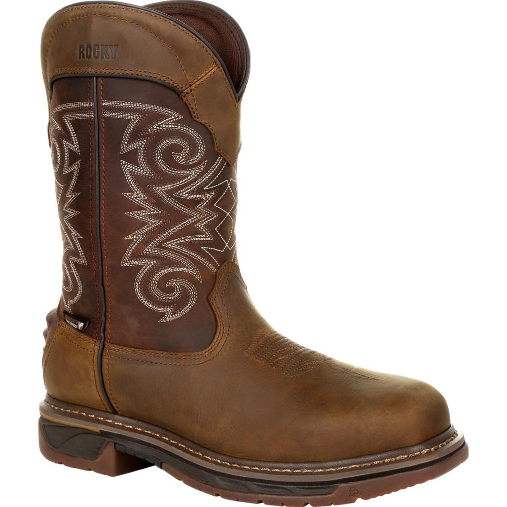 Rocky Size: 10.5 Medium Mens Medium Brown Chocolate Waterproof Work Boots Leather | RKW0314 M 105
