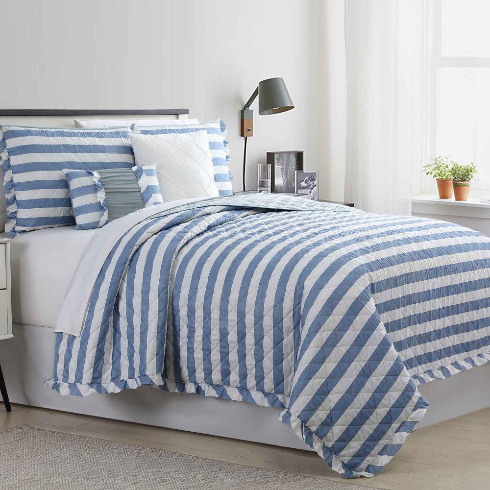 Amrapur Overseas Printed reversible quilt set Multi Multi Reversible Twin Quilt (Blend with Polyester Fill) | 3QLT5STG-LIN-TN
