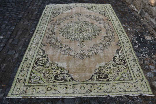 Turkey Rug, Area Salon Living Room Oversize Floor Organic Wool 5.6 X8.7 | 172cm X 264cm Turkish Rug Sn-2562