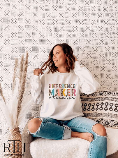 Back To School Sweatshirt, #teacher Graphic Sweater, Perfect Teacher Gift, College Student Gear, Making A Difference